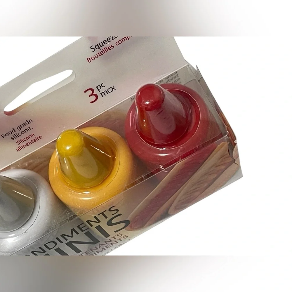 Joie Condiments On The Go Mini Squeeze Bottles Food Grade Silicone Set Lunch New